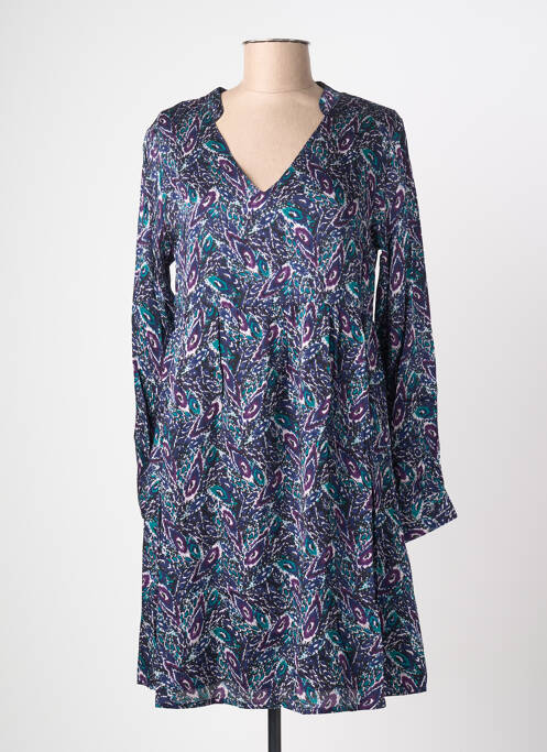 Robe courte manches longues manches longues bleu LA FIANCÉE femme