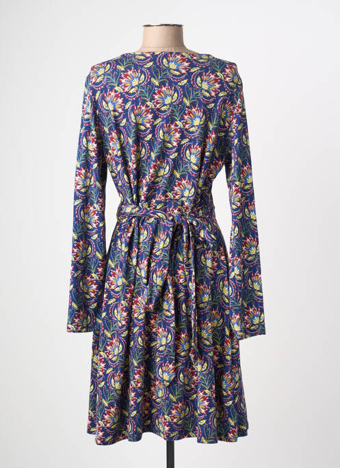 Robe mi-longue imprimé fantaisie manches longues bleu LA FIANCÉE femme