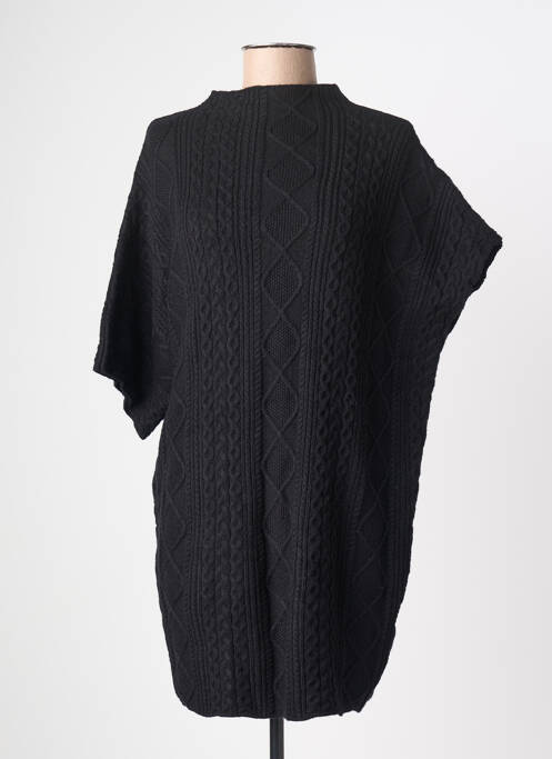 Pull tunique col rond manches courtes noir NÜ femme