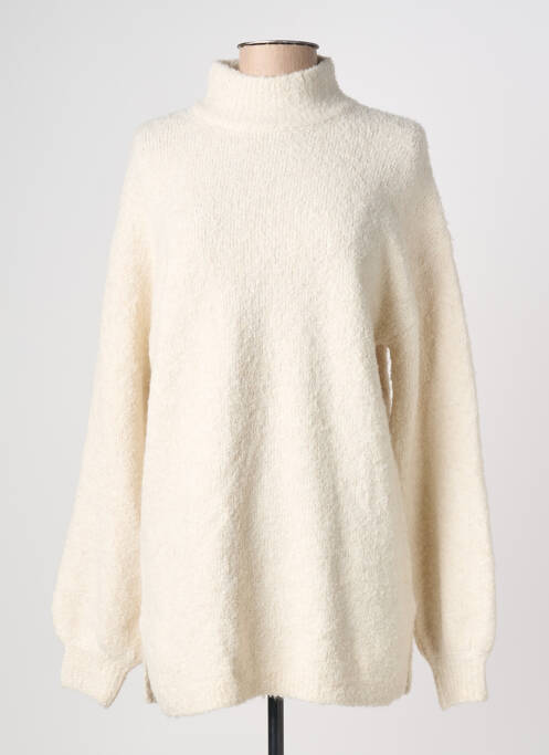 Pull col roulé resserrée sur le bas manches longues beige GARCIA femme