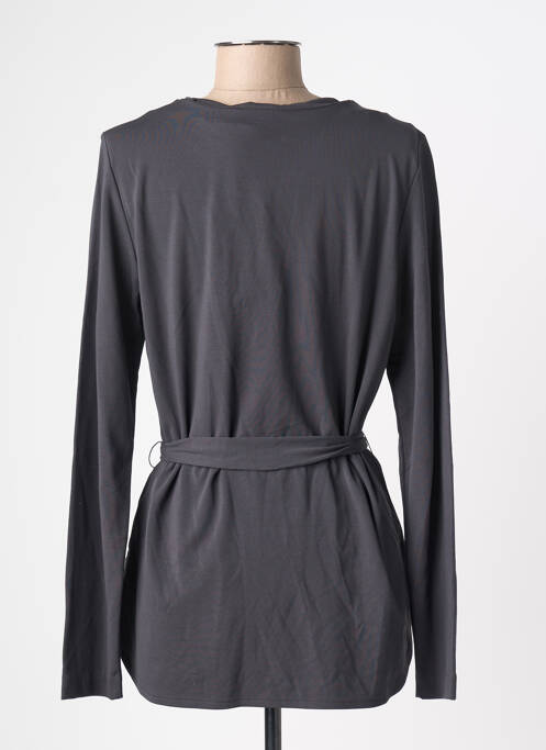 Top coupe cintrée manches longues gris FRANSA femme