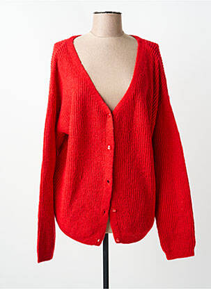 Gilet manches longues stretch rouge C'EST BEAU LA VIE femme