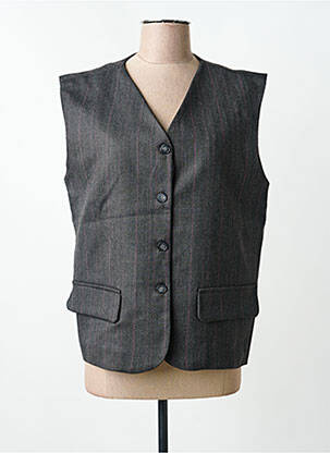 Gilet sans manche imprimé rayures gris LES ACOLYTES femme