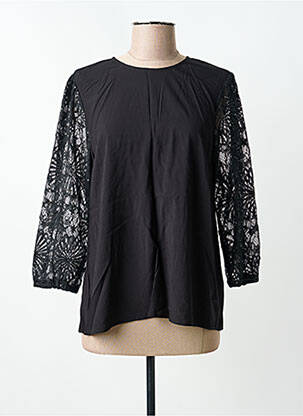 Top tissage crêpe manches 3/4 noir KAFFE femme