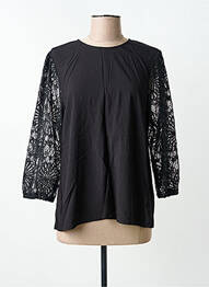 Top col rond manches 3/4 noir KAFFE femme
