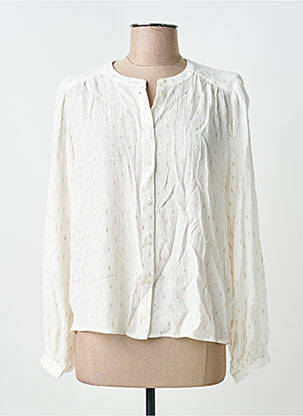 Chemisier tissage crêpe manches longues beige GARCIA femme