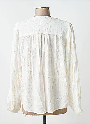 Chemisier tissage crêpe manches longues beige GARCIA femme