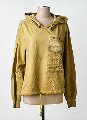 Sweat-shirt à capuche stretch manches longues vert NÜ femme