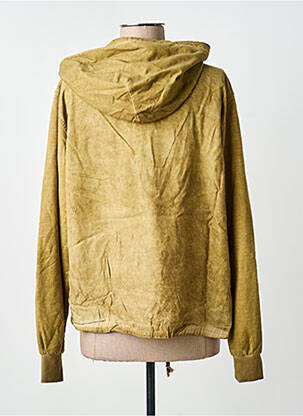 Sweat-shirt à capuche stretch manches longues vert NÜ femme