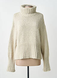 Pull col roulé stretch manches longues beige TIFFOSI femme