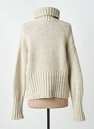 Pull col roulé stretch manches longues beige TIFFOSI femme