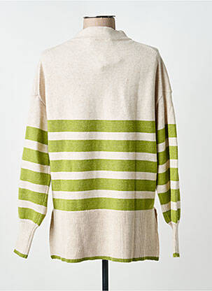Pull tissage chiné manches longues vert FRANSA femme