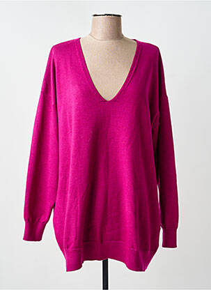 Pull col v manches longues rose COMPAÑIA FANTASTICA femme