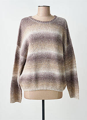 Pull stretch manches longues marron FRANSA femme