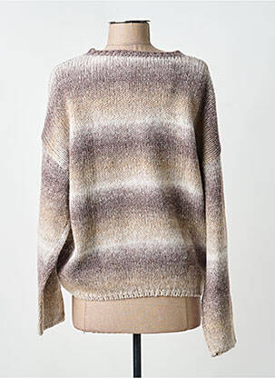 Pull stretch manches longues marron FRANSA femme