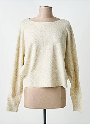 Pull tissage chiné manches longues beige GARCIA femme
