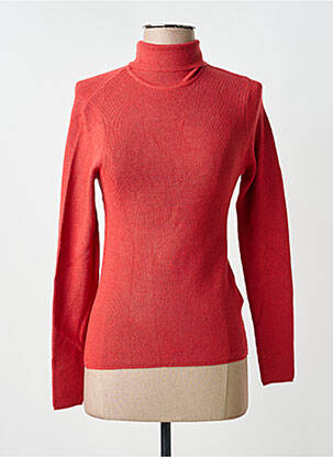 Pull col roulé coupe ajustée manches longues orange TIFFOSI femme