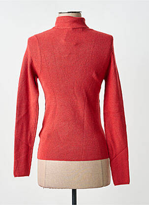 Pull col roulé maille souple et aérée manches longues orange TIFFOSI femme