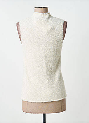 Pull coupe cintrée sans manche beige GARCIA femme