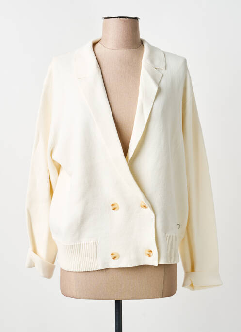 Gilet manches longues resserrée sur le bas beige FRANSA femme