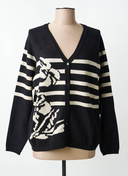 Gilet manches longues resserrée sur le bas noir CREAM femme