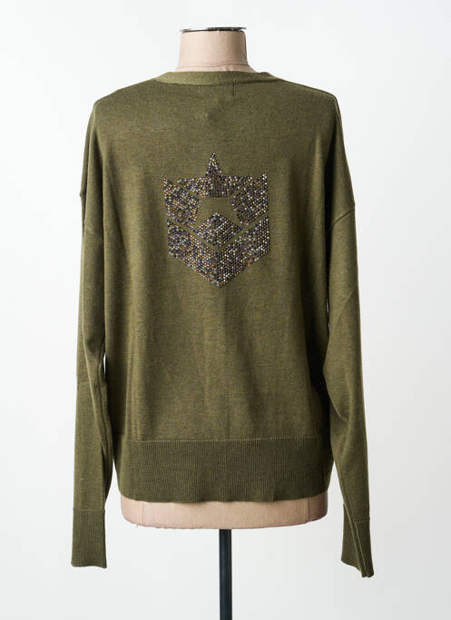 Gilet manches longues resserrée sur le bas vert FREEMAN T.PORTER femme