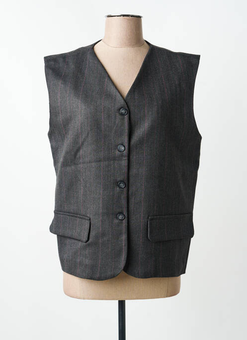 Gilet sans manche imprimé rayures gris LES ACOLYTES femme