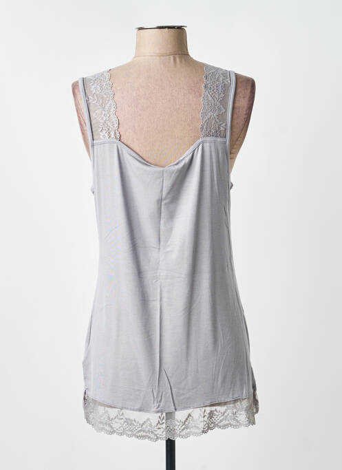 Top tissage jersey sans manche gris CREAM femme