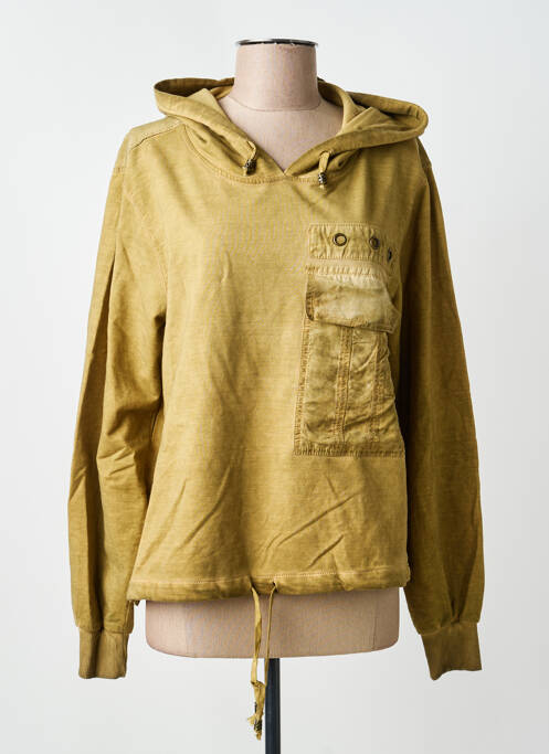 Sweat-shirt à capuche stretch manches longues vert NÜ femme