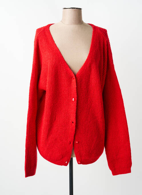 Gilet manches longues rouge C'EST BEAU LA VIE femme