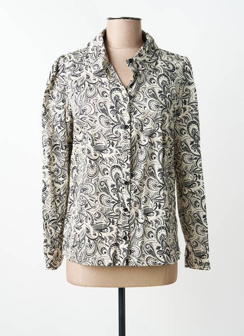 Chemisier coupe cintrée manches longues beige C'EST BEAU LA VIE femme