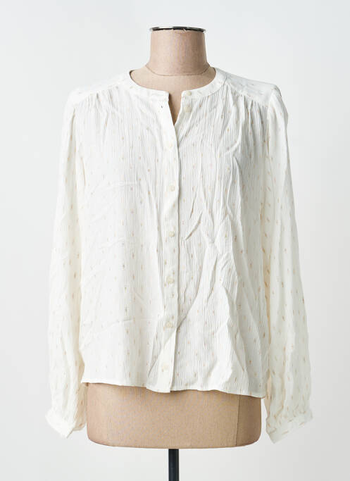 Chemisier tissage crêpe manches longues beige GARCIA femme