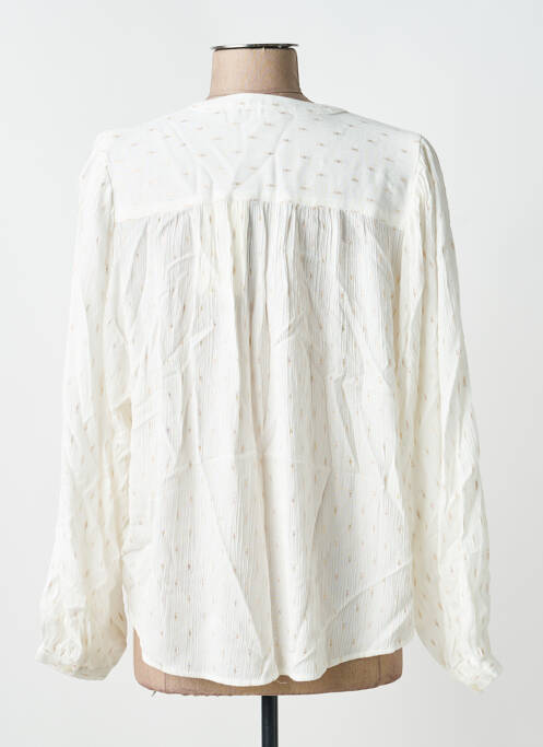 Chemisier tissage crêpe manches longues beige GARCIA femme