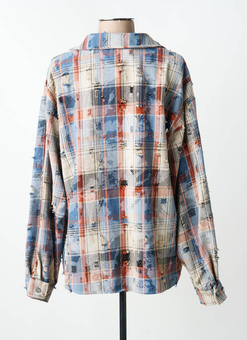 Chemisier coupe droite manches longues bleu JOHANNA PARIS femme