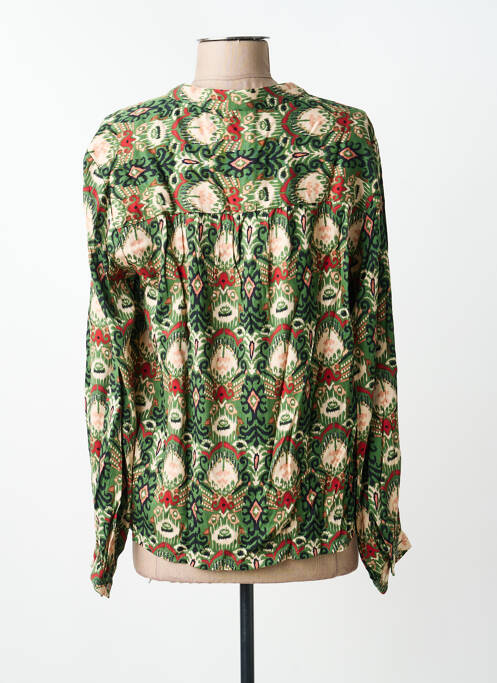 Chemisier coupe cintrée manches longues vert C'EST BEAU LA VIE femme