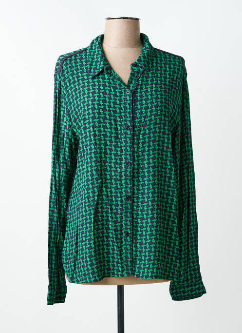 Chemisier coupe cintrée manches longues vert FREEMAN T.PORTER femme