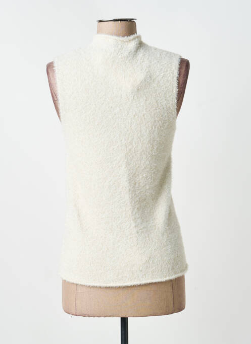 Pull coupe cintrée sans manche beige GARCIA femme