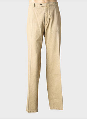 Pantalon droit stretch taille normale beige LUIGI MORINI homme