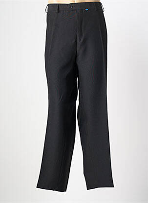 Pantalon droit tissage popeline taille normale noir D555 homme
