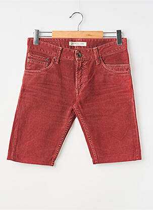 Bermuda coupe droite taille normale rouge TEDDY SMITH homme