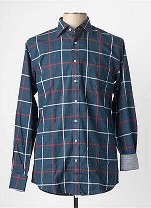Chemise manches longues imprimé carreaux bleu BEN GREEN homme