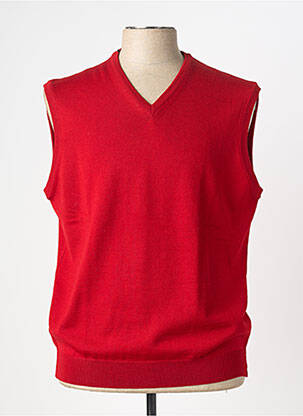 Pull col v sans manche rouge BERAC homme