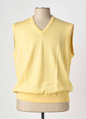 Pull col v manches courtes jaune BERAC homme