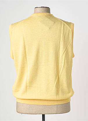 Pull col v manches courtes jaune BERAC homme