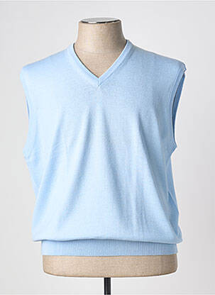 Pull col v sans manche bleu BERAC homme