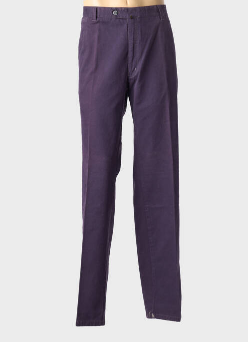 Pantalon droit stretch taille normale violet LUIGI MORINI homme