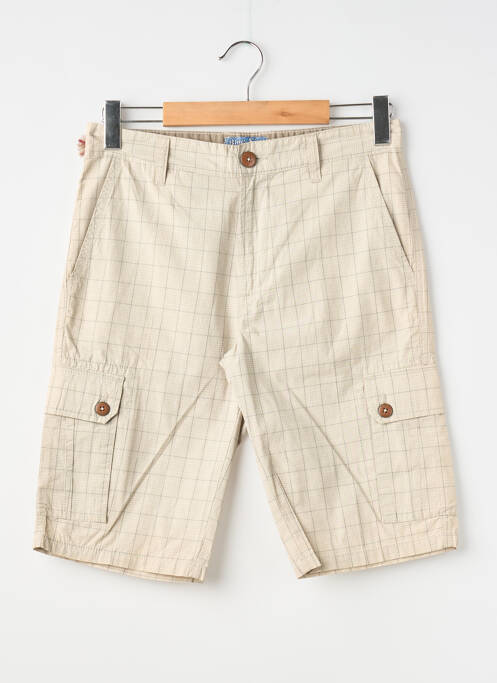 Bermuda tissage popeline taille normale beige BLUE SIDE homme
