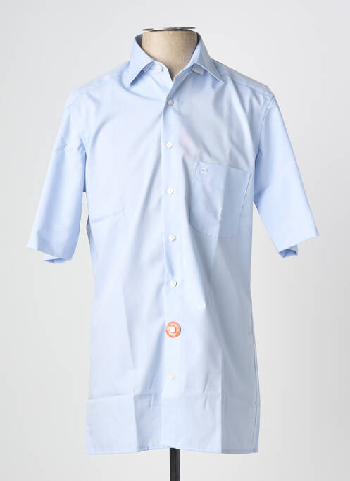 Chemise manches courtes coupe cintrée bleu OLYMP homme