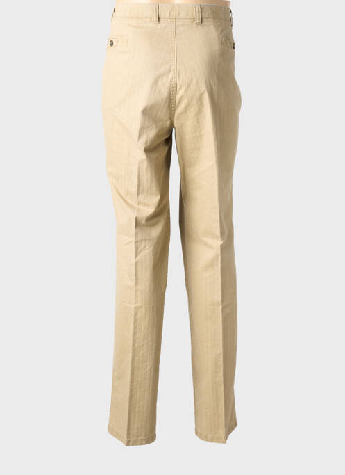 Pantalon droit stretch taille normale beige LUIGI MORINI homme