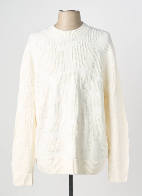 Pull col rond manches longues blanc TOM TAILOR homme